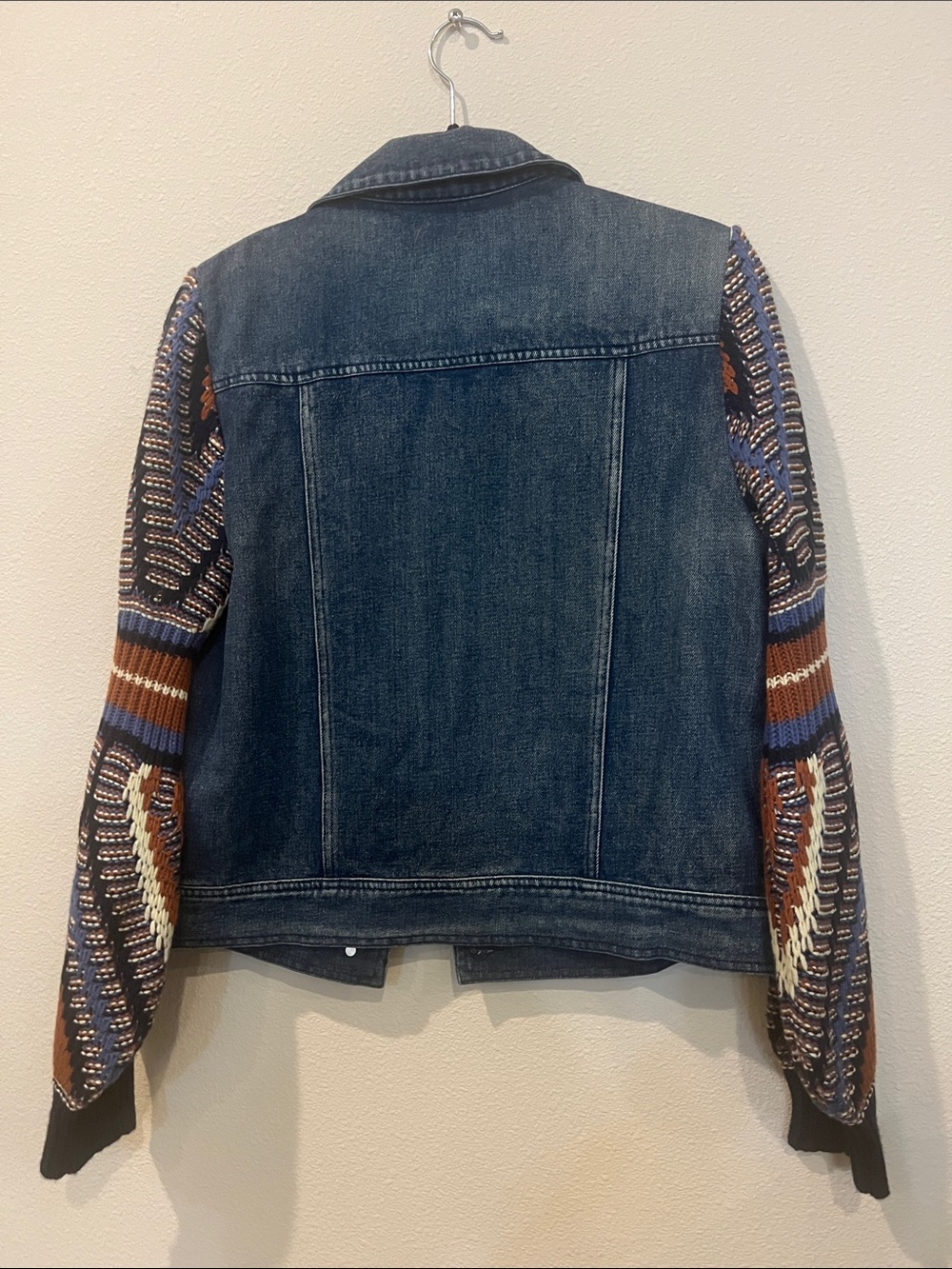 New without tags Flying Tomato boho sweater sleeve button front denim jacket - Picture 6 of 6